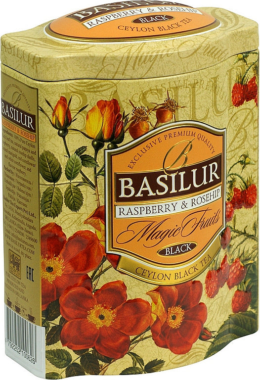 BASILUR Fruit Infusions Raspberry & Rosehip tin 100g