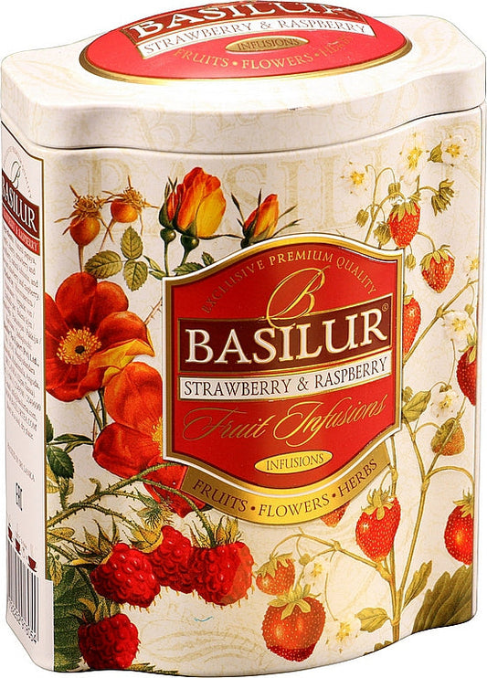 BASILUR Fruit Infusions Strawberry & Raspberry tin 100g