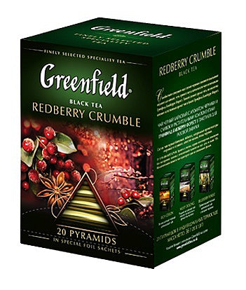 Greenfield Black Tea Redberry Crumble pyramid 20x1,8g