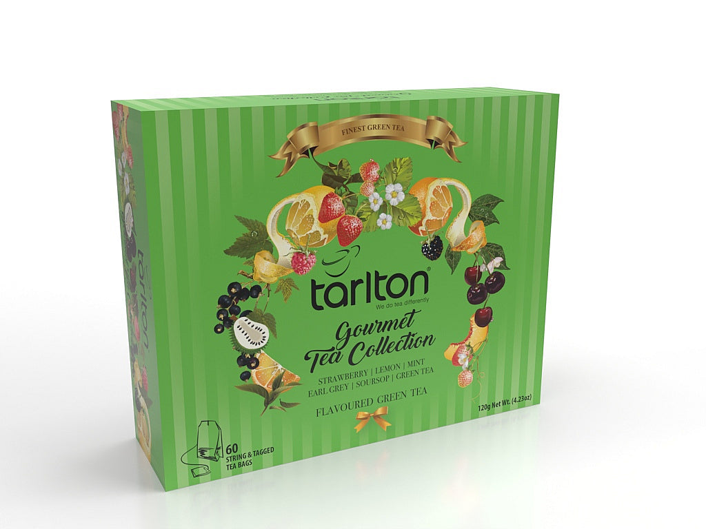 TARLTON Finest Green Tea Gourmet Tea Collection Assortment 60x2g