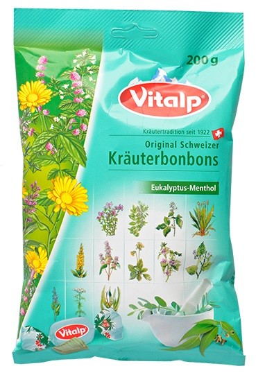 Original Swiss candies VITALP Eucalyptus-menthol 200g