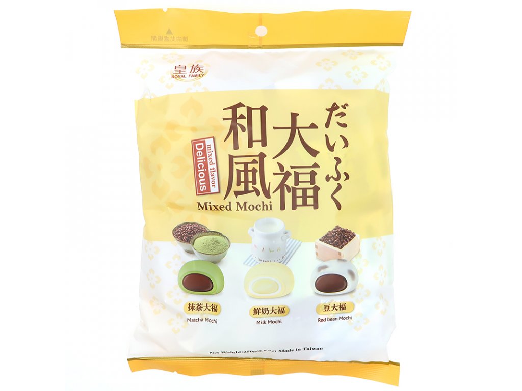 MOCHI RICE CAKES INDIVIDUALLY MIX MATCHA RED MILK BEANS 250 g