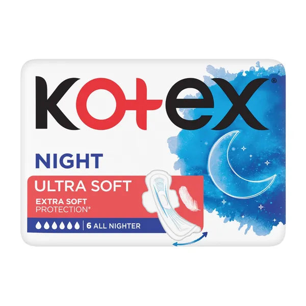 Kotex Ultra Soft Night pads 5 packs x 6 pcs