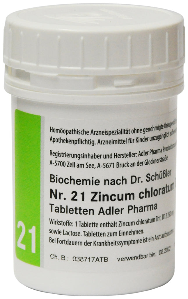 Adler Schuessler Salt No.21 Zinc chloratum D12, 100 Chewable Tablets