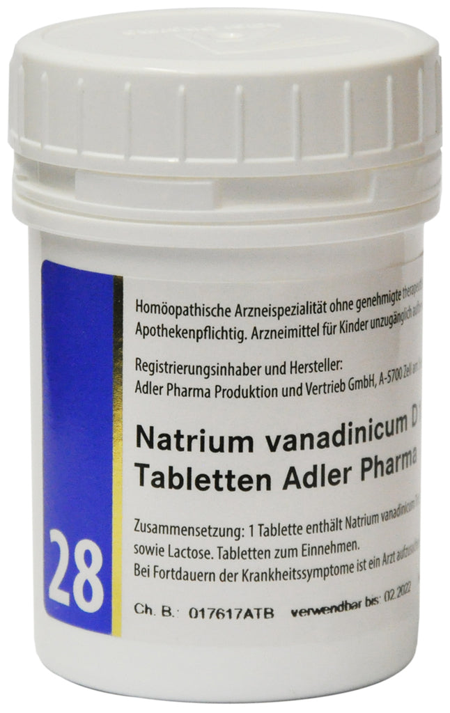 Adler Schuessler Salt No.28 Sodium vanadium D12, 100 Chewable Tablets