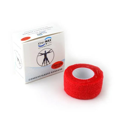 KineMAX Cohesive 2.5 cm x 4.5 m elastic self-fixing bandage 1 pc Red