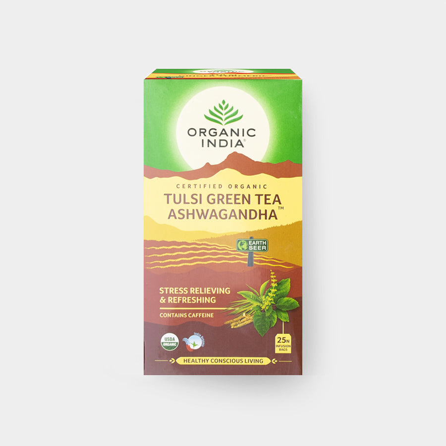 Organic India Tulsi Green tea Ashwagandha 25 teabags