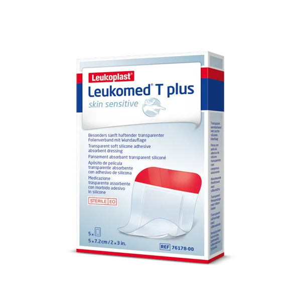 Plaster Leukomed T plus skin sensitive 5x7,2 cm absorbent dressing 5 pcs