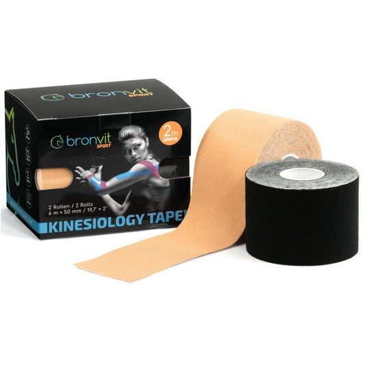 BronVit Sport Kinesio Tape Set Black + Beige 2 x 5cm x 6m