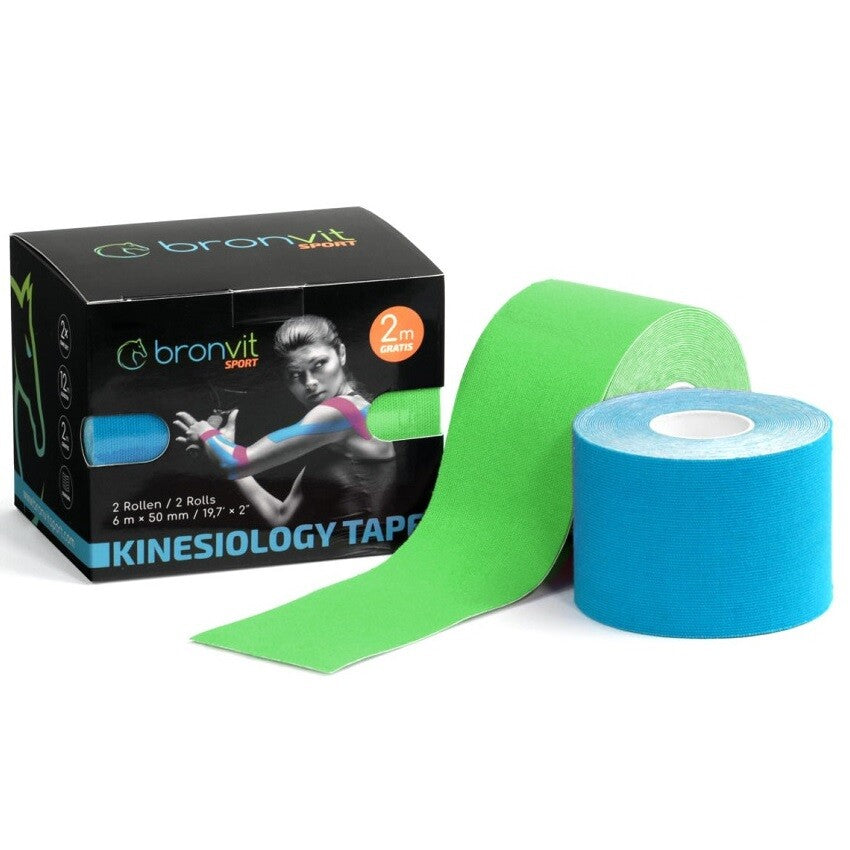 BronVit Sport Kinesio Tape Set Blue + Green 2 x 5cm x 6m