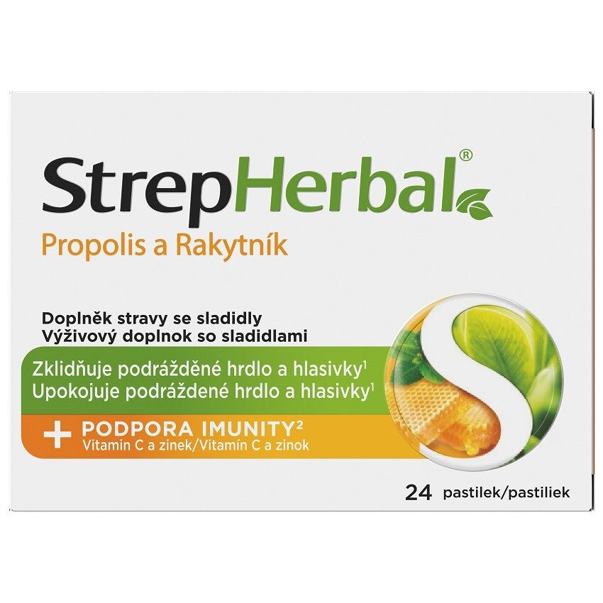 StrepHerbal Propolis and Sea Buckthorn 24 lozenges