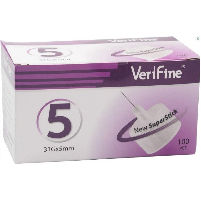 VERIFINE INSULIN NEEDLES FOR ALL INSULIN PENS, 31G x 5 mm, 100 pcs