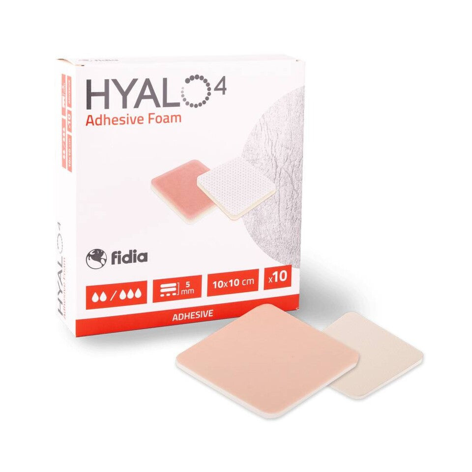 HYALO4 SILICONE ADHESIVE FOAM DRESSING 10 X 10 cm