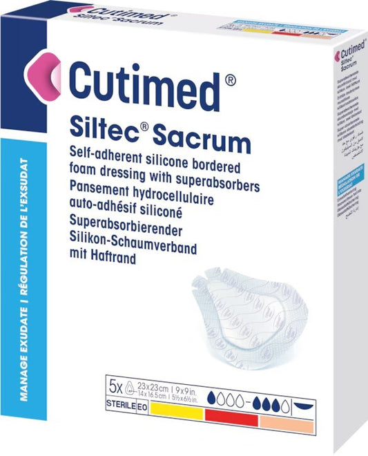 CUTIMED SILTEC SACRUM self-adhesive foam dressing 23x23cm 5 pcs