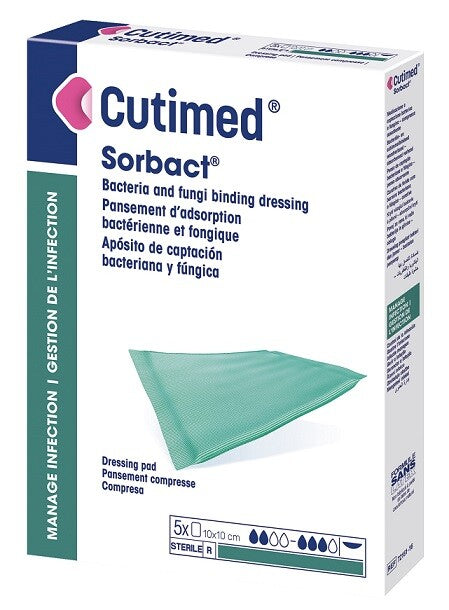 CUTIMED Sorbact Bacteria and Fungi binding dressing 10x10cm 5 pcs