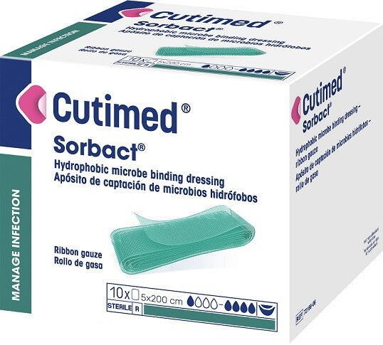 CUTIMED SORBACT Hydrophobic Microbe Binding Dressing 5cm x 200cm 10 pcs