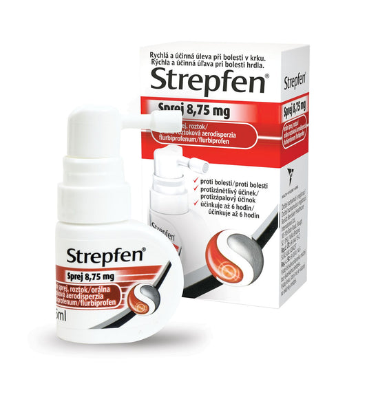 Strepfen Oral Spray Sore Throat Mouth Pain treatment medicine anesthetic 15 ml