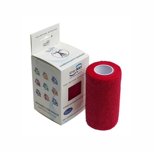 KineMAX Cohesive 10 cm x 4.5 m elastic self-fixing bandage 1 pc Red