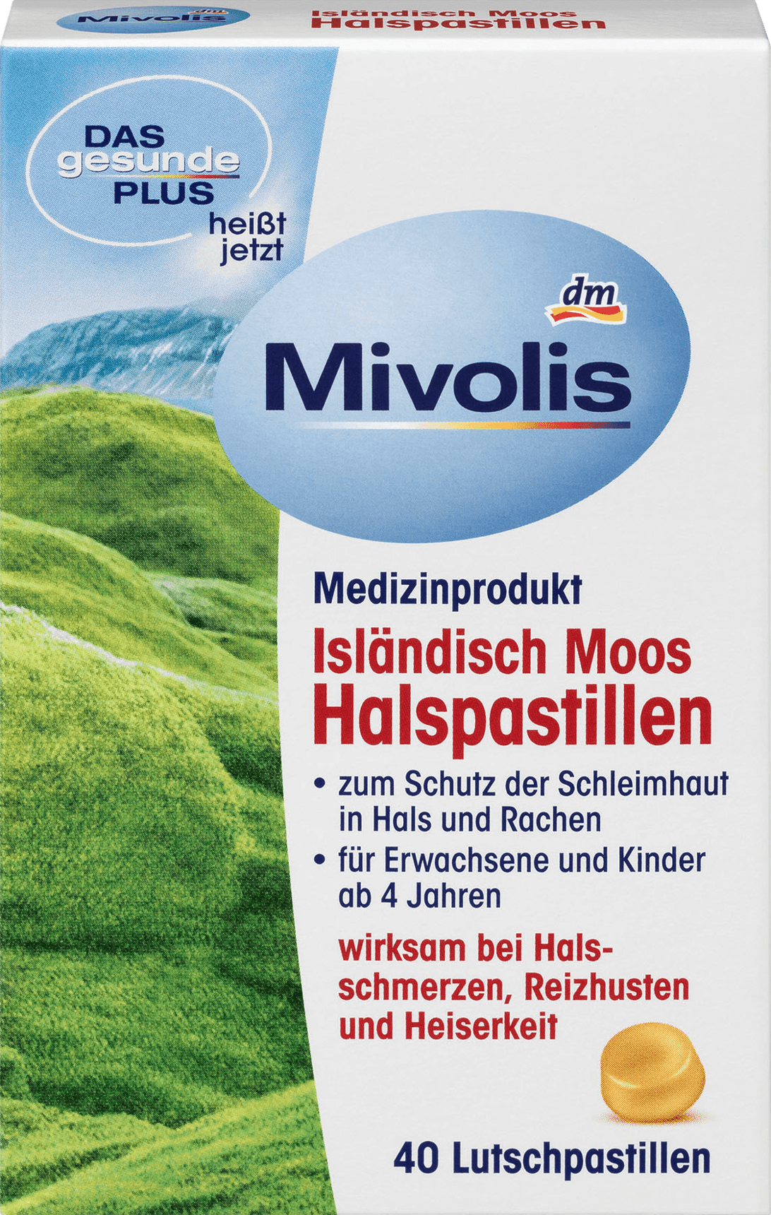 Mivolis cough treatment from Icelandic moss, 40 lozenges