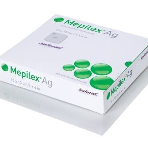 MEPILEX AG ANTIMICROBIAL FOAM COVER 10 x 10 CM, 5 pcs