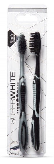 SUPERWHITE Black Edition toothbrush MEDIUM 2-pack