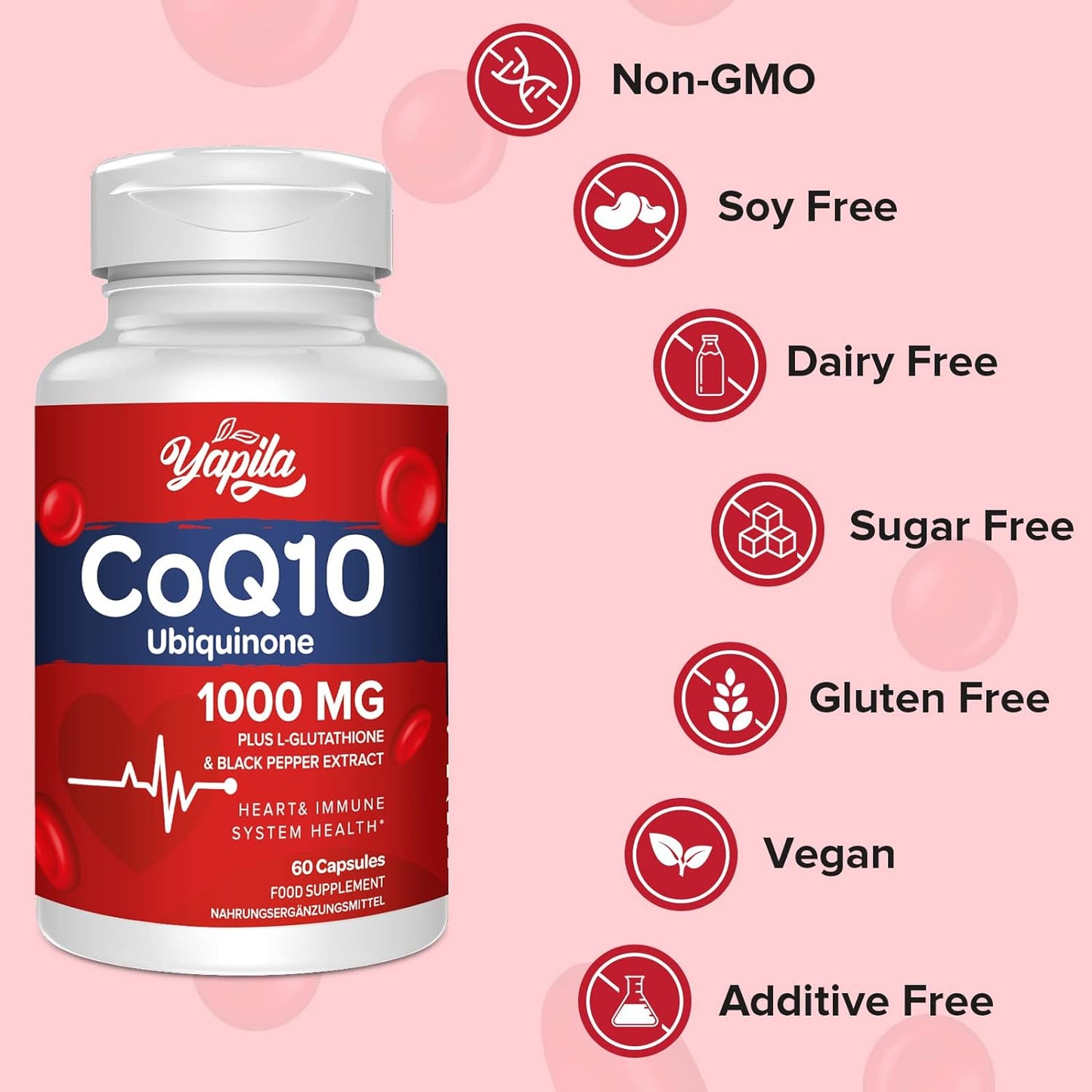 CoQ10 Ubiquinone with L-Glutathione 1000 mg - 60 capsules