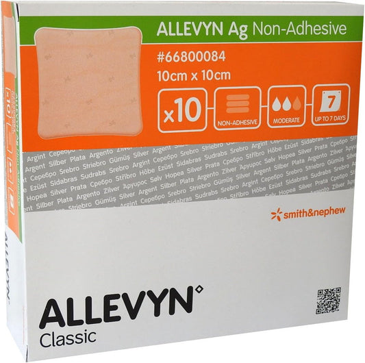 Allevyn Ag Non-Adhesive Wound Dressing 7.5cm x 7.5cm - 10 pcs