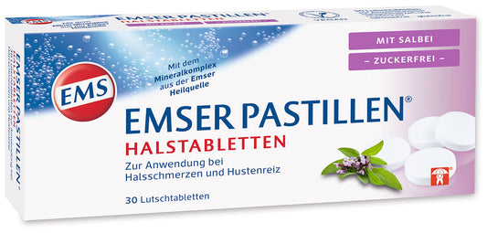 EMS Emser Pastilles 30 throat lozenges with sage sugar-free