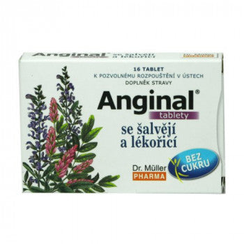 Anginal with sage and liquorice 16 tablets