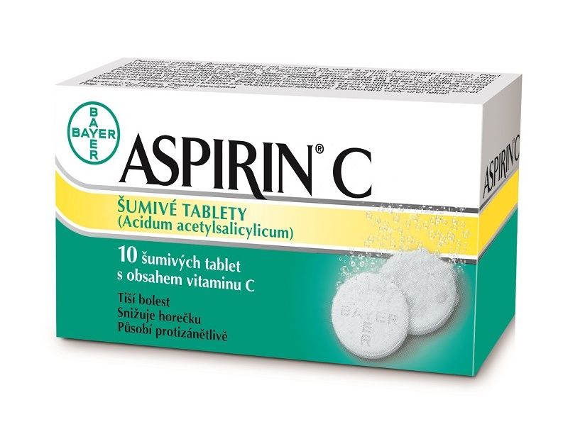 Aspirin C 10 effervescent tablets fever and pain relief