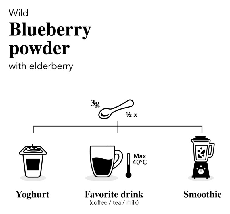 DoktorBio Wild Blueberry powder with elderberry 90 g