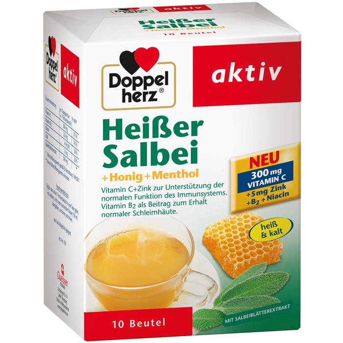 Doppel Herz sage + honey + menthol Hot Drink, 10 sachets