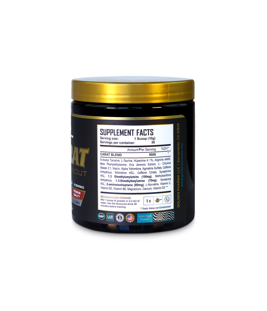 GOLDEN PHARMA - CARAT PRE-WORKOUT Tropical Fruit Punch 300 g