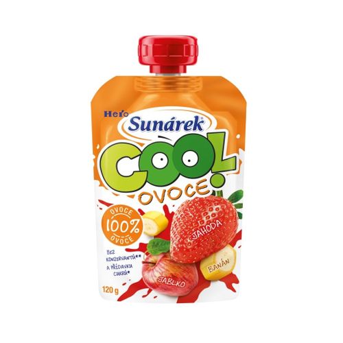 5 x Sunárek Cool fruit Strawberry banana apple puree 120 g