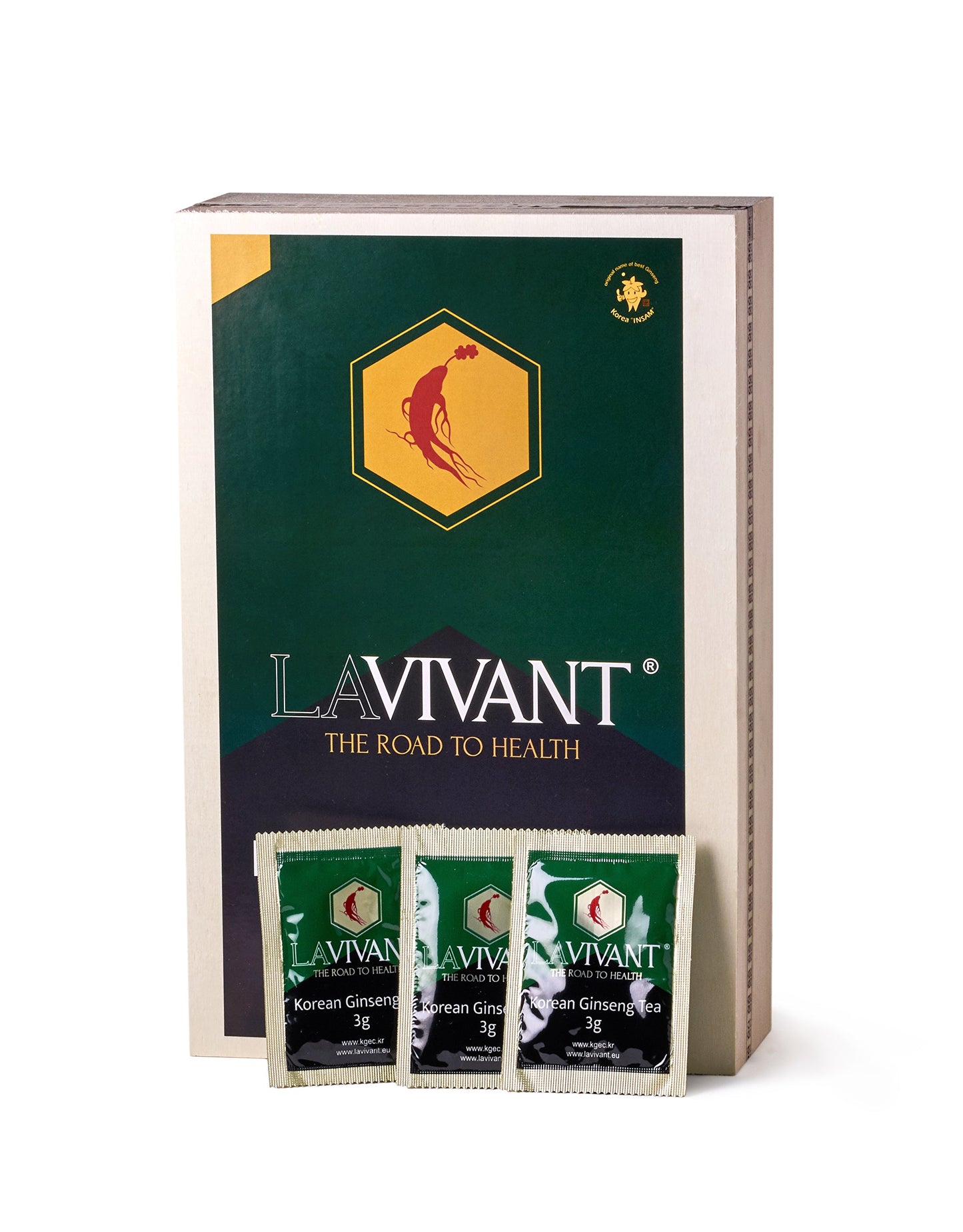 LA VIVANT ginseng granulated tea, wooden box, 100 pcs