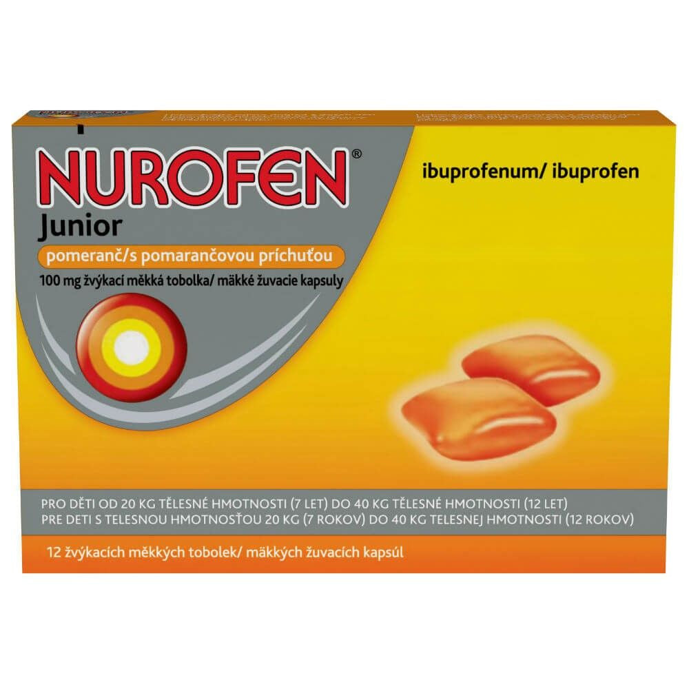 Nurofen Junior Orange 100 mg 12 chewable tablets