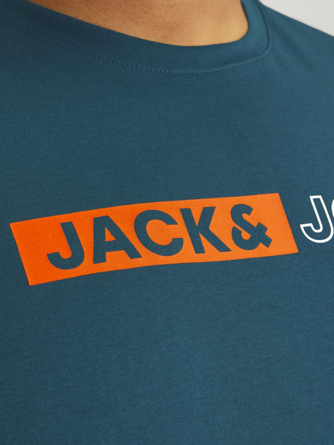 Jack&Jones PLUS Men's T-shirt JJECORP Slim Fit Deep Teal