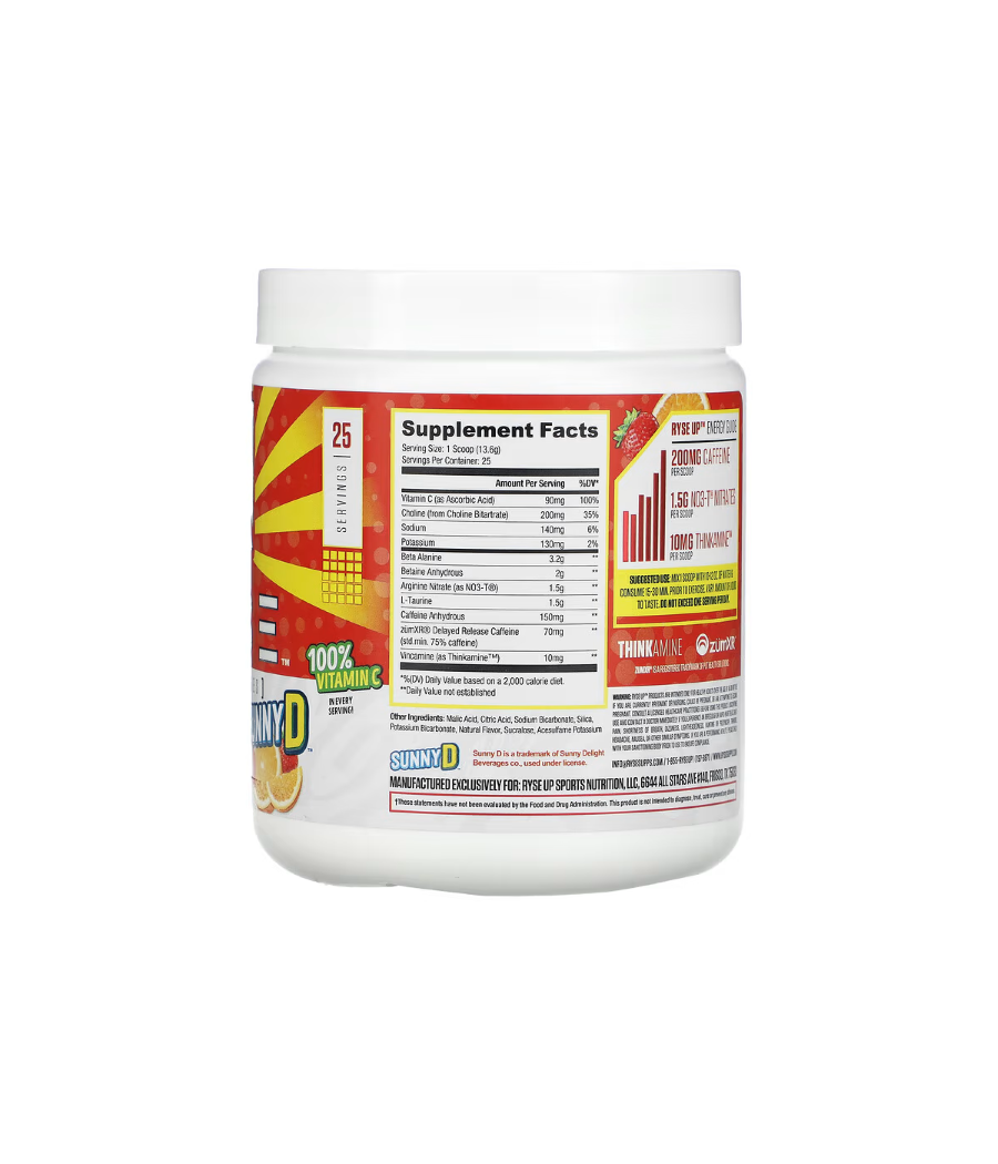 RYSE PRE-WORKOUT SUNNY D Orange-Strawberry Flavor 340 g