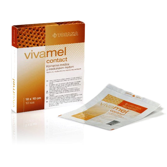 VIVAMEL CONTACT-CONTACT GRID WITH MEDICAL HONEY 10 x 10 cm, 10 pcs