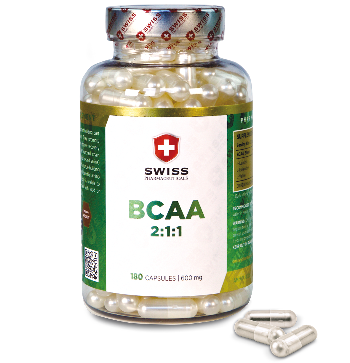 Swiss Pharmaceuticals BCAA 2:1:1 - 180 capsules