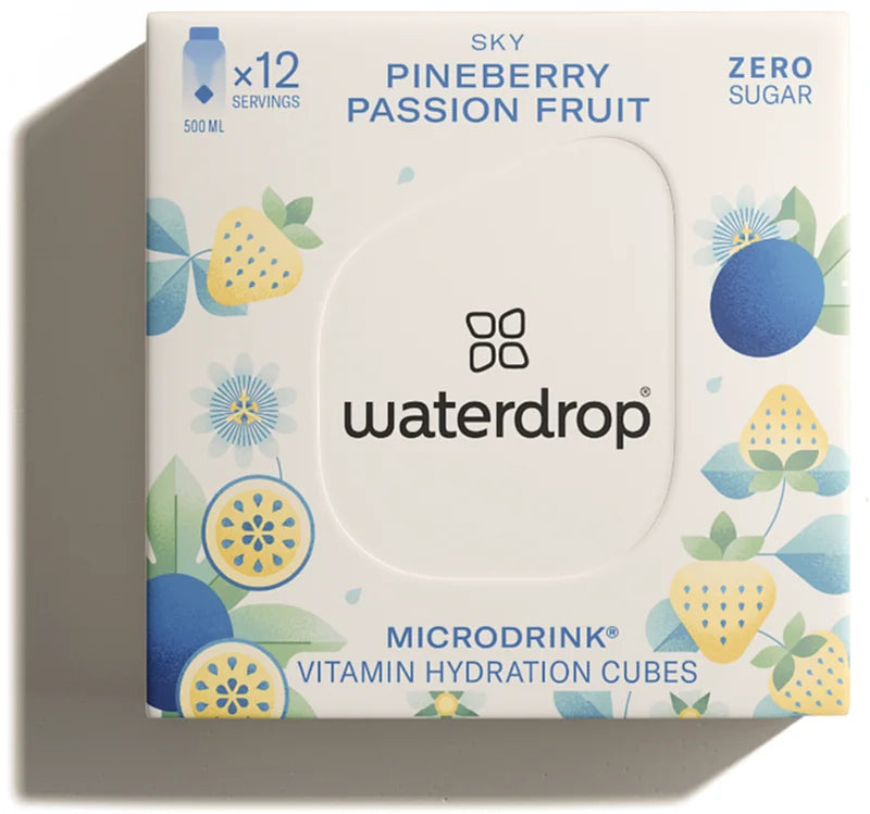 Waterdrop Microdrink Vitamins Hydration Cubes Sky Pineberry Passion Fruit 12 servings