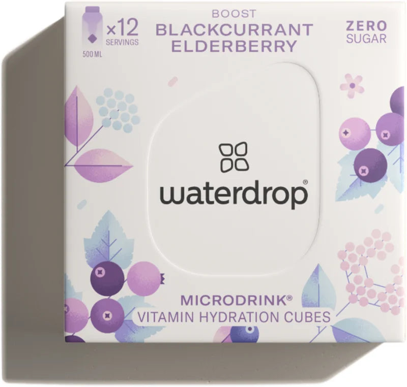 Waterdrop Microdrink Vitamins Hydration Cubes Boost Blackberry Elderberry 12 servings